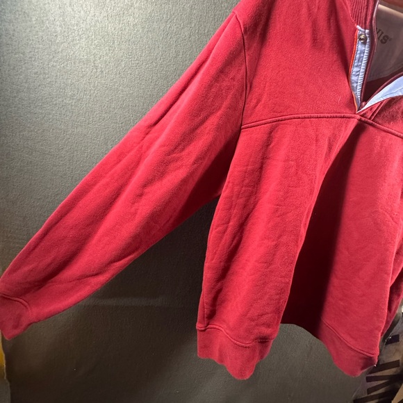 Orvis Men Sweater xxl red outdoor hiking camping 1/4 quarter zip thermal fleece - Picture 4 of 7